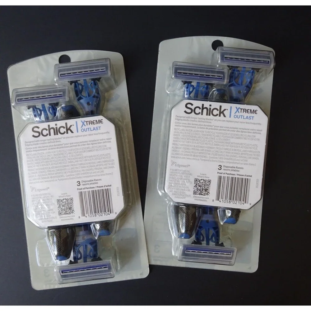Schick Xtreme Outlast Disposable Razors Lot of 2 Packs - New